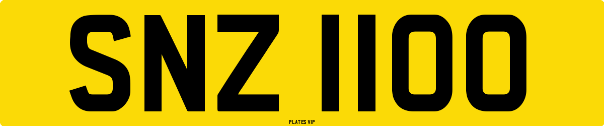 SNZ 1100 Number Plate