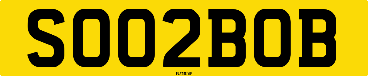SO02BOB Number Plate