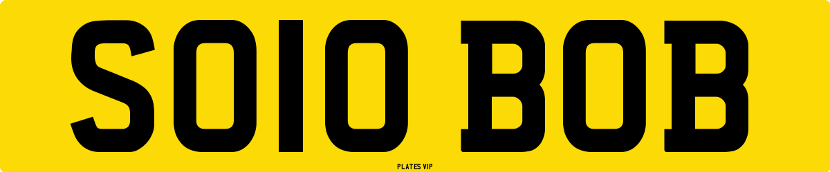 SO10 BOB Number Plate