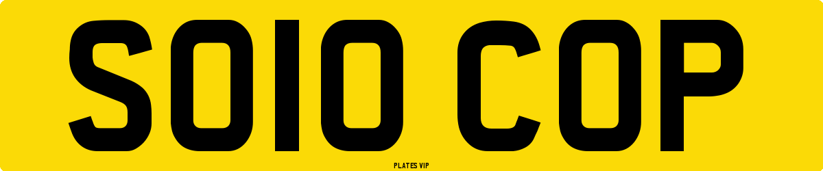 SO10 COP Number Plate
