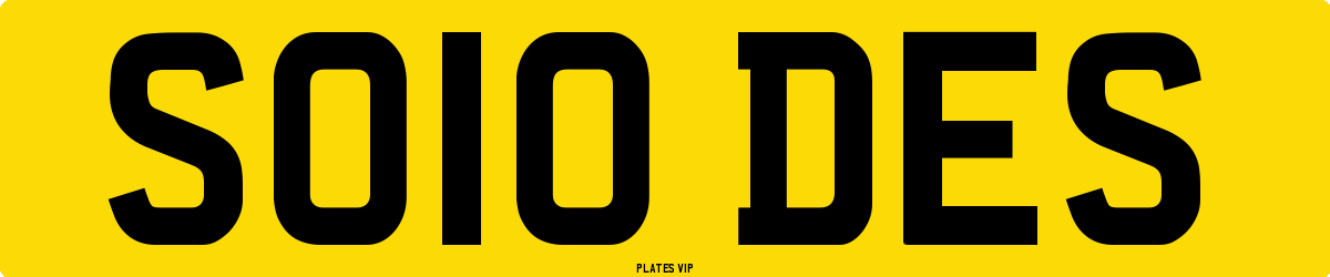 SO10 DES Number Plate