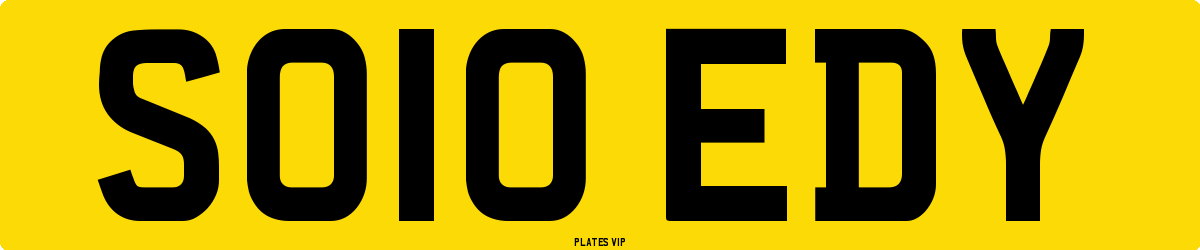 SO10 EDY Number Plate
