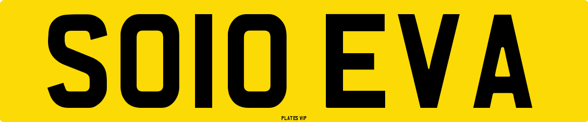 SO10 EVA Number Plate