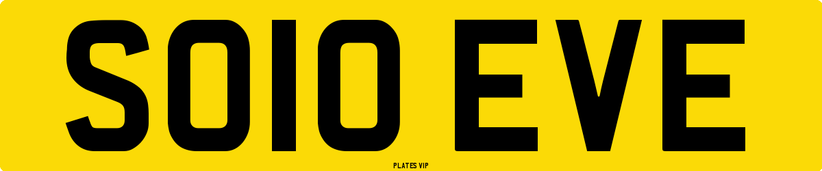 SO10 EVE Number Plate