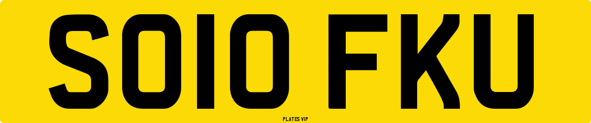 SO10 FKU Number Plate