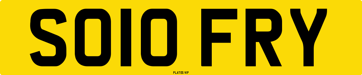 SO10 FRY Number Plate