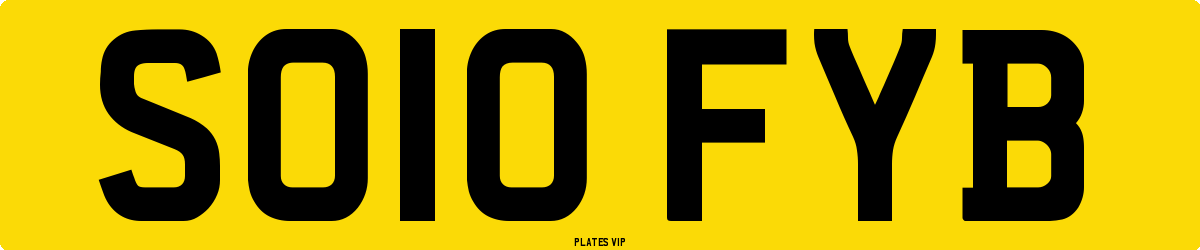 SO10 FYB Number Plate