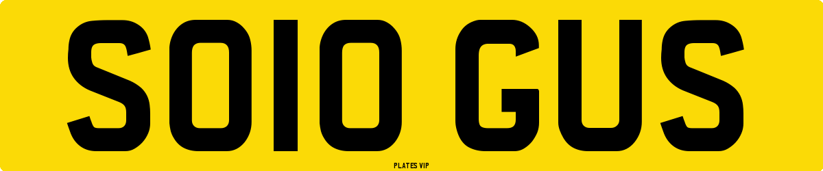 SO10 GUS Number Plate