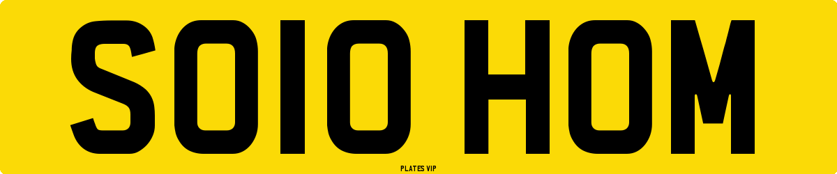 SO10 HOM Number Plate
