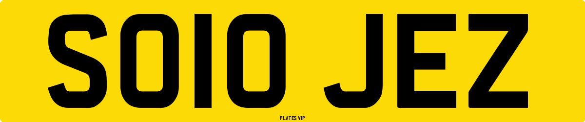 SO10 JEZ Number Plate