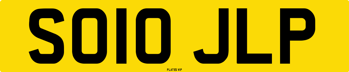 SO10 JLP Number Plate