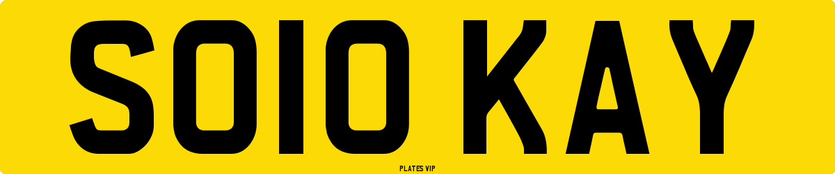 SO10 KAY Number Plate
