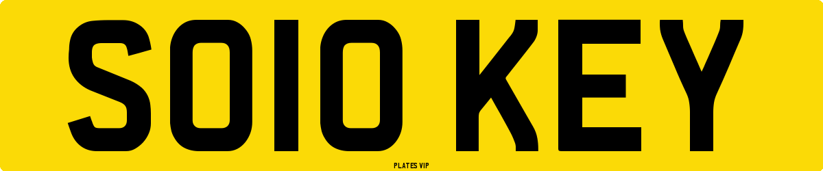 SO10 KEY Number Plate