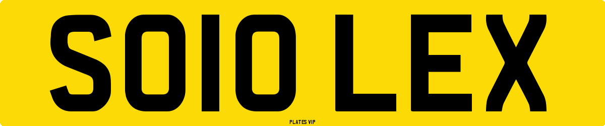 SO10 LEX Number Plate