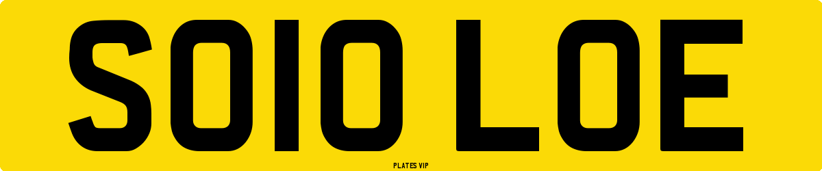 SO10 LOE Number Plate