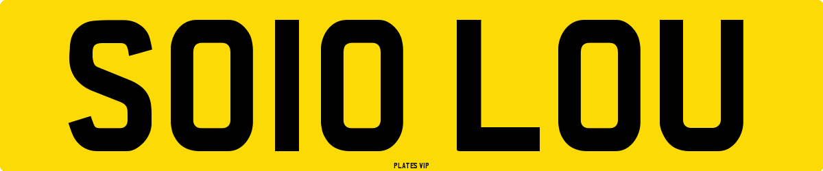 SO10 LOU Number Plate