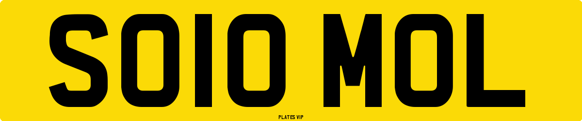 SO10 MOL Number Plate