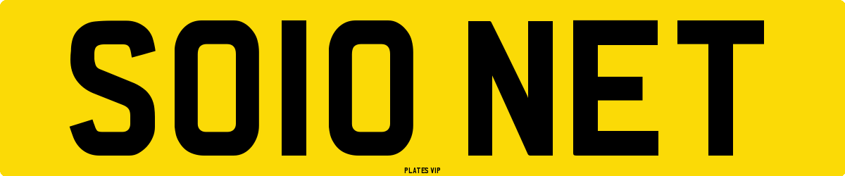 SO10 NET Number Plate