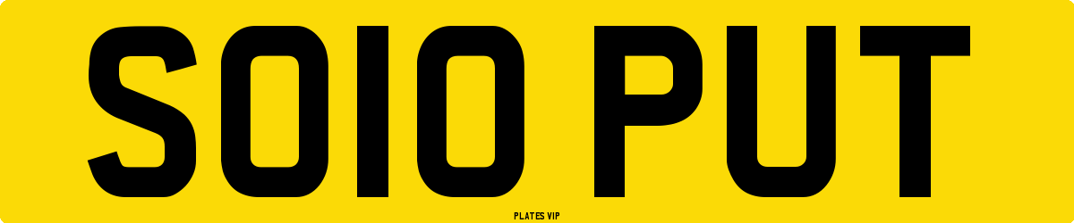 SO10 PUT Number Plate