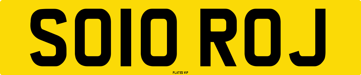 SO10 ROJ Number Plate