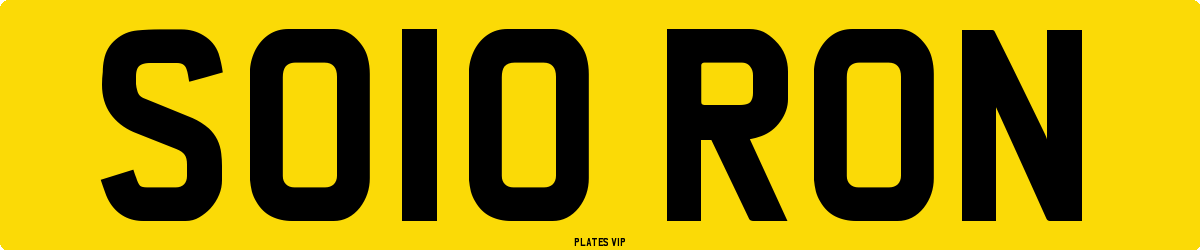 SO10 RON Number Plate
