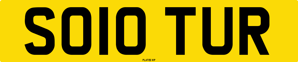 SO10 TUR Number Plate