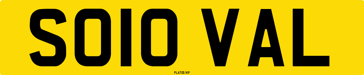 SO10 VAL Number Plate