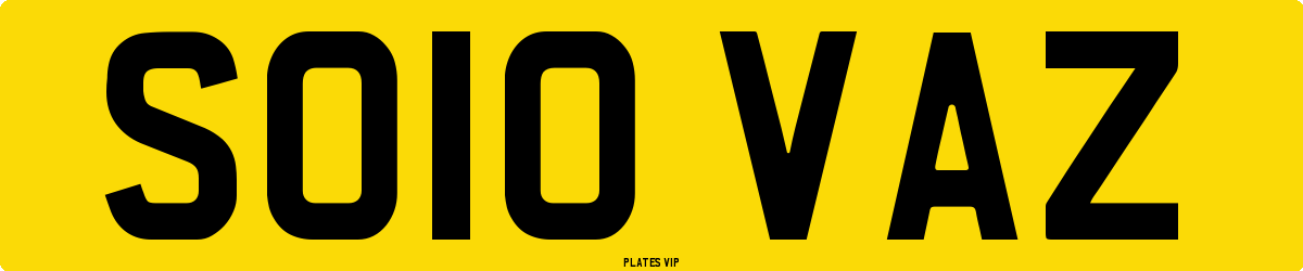 SO10 VAZ Number Plate