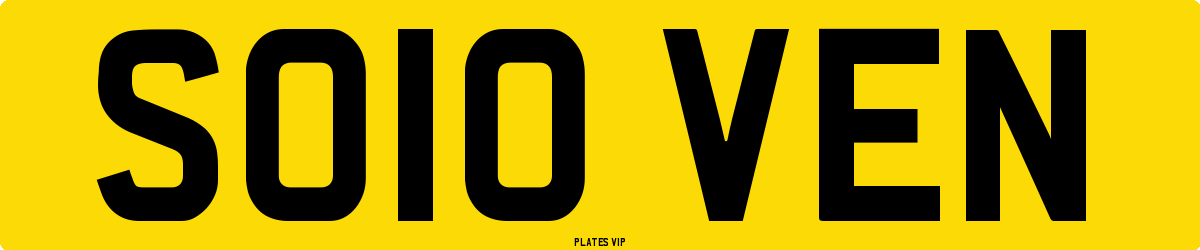 SO10 VEN Number Plate