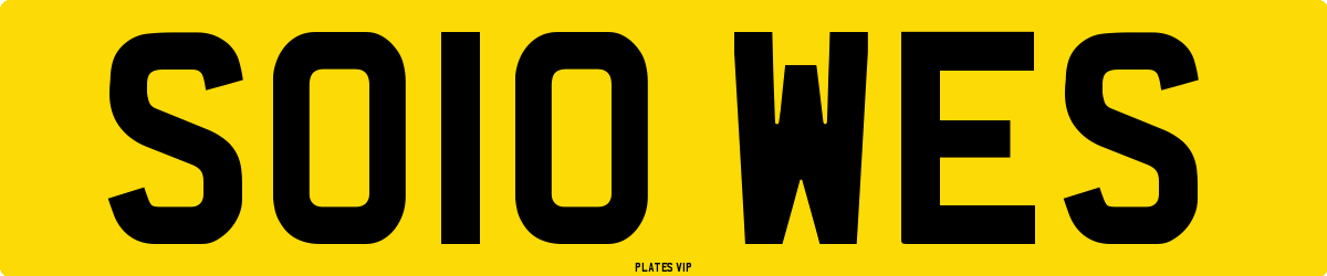 SO10 WES Number Plate