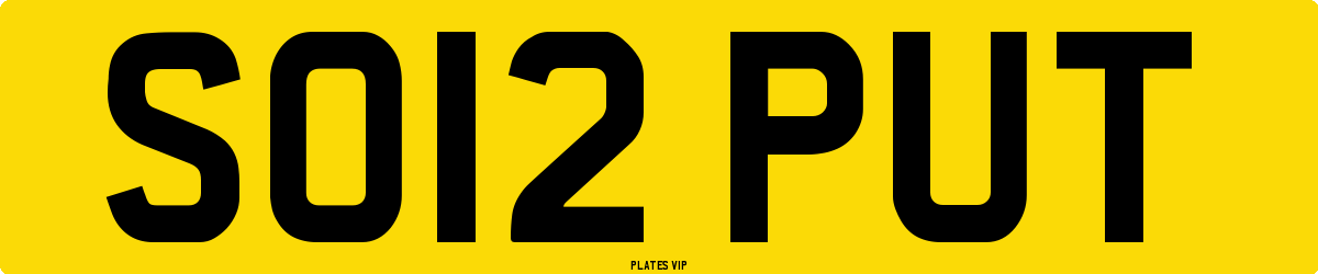 SO12 PUT Number Plate
