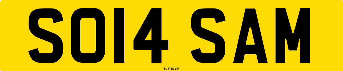SO14 SAM Number Plate
