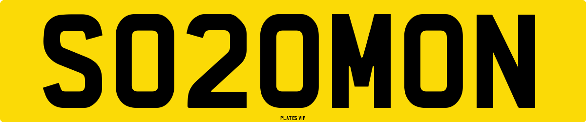 SO20MON Number Plate