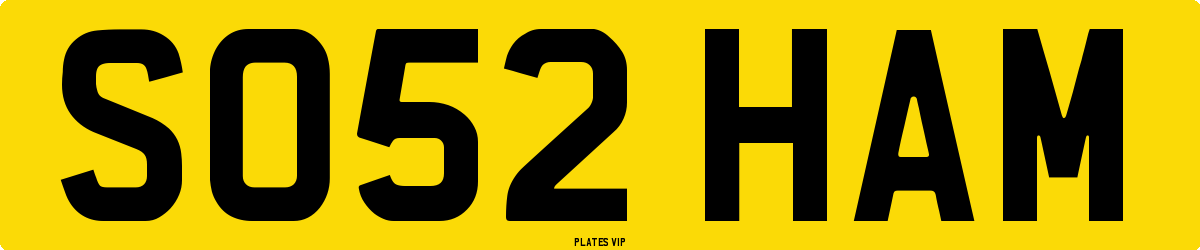 SO52 HAM Number Plate