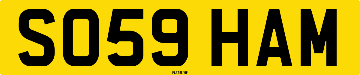 SO59 HAM Number Plate