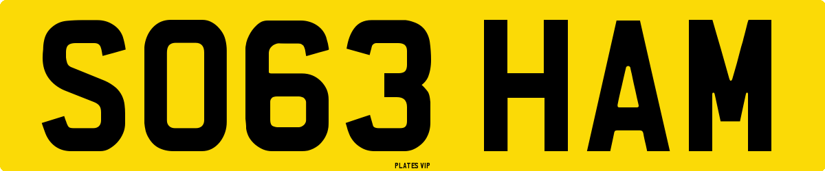 SO63 HAM Number Plate