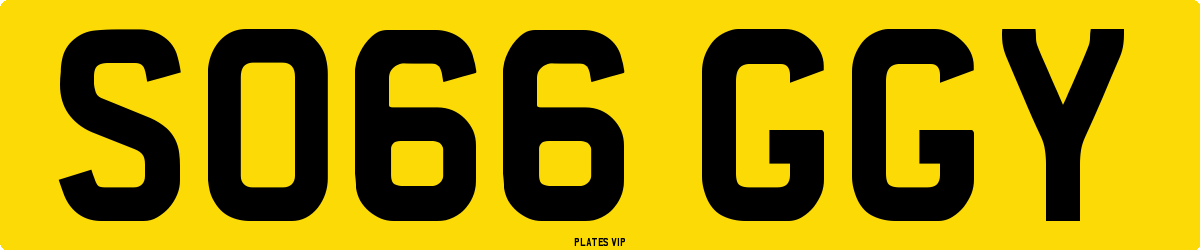 SO66 GGY Number Plate