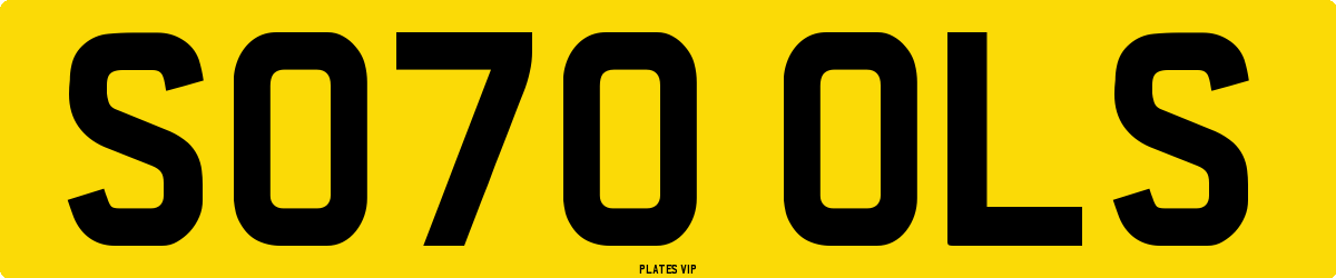 SO70 OLS Number Plate