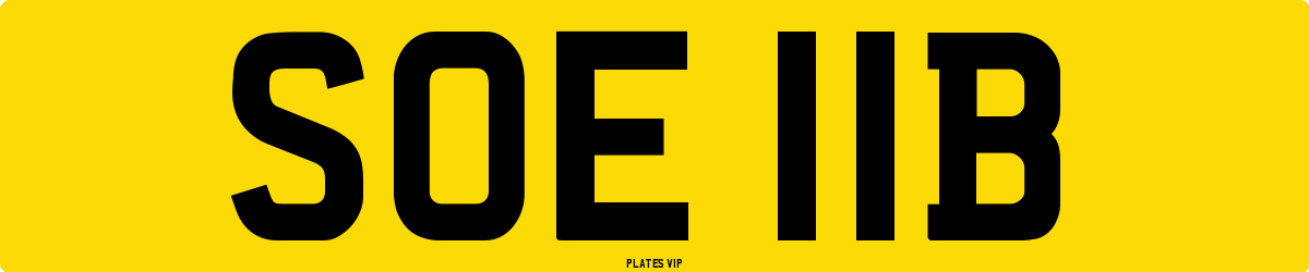 SOE 11B Number Plate