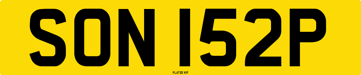 SON 152P Number Plate
