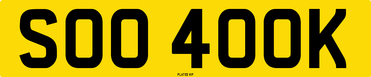 SOO 400K Number Plate