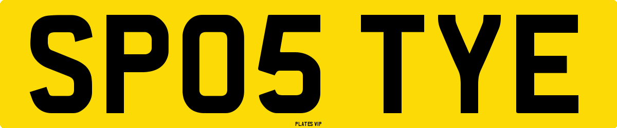 SP05 TYE Number Plate