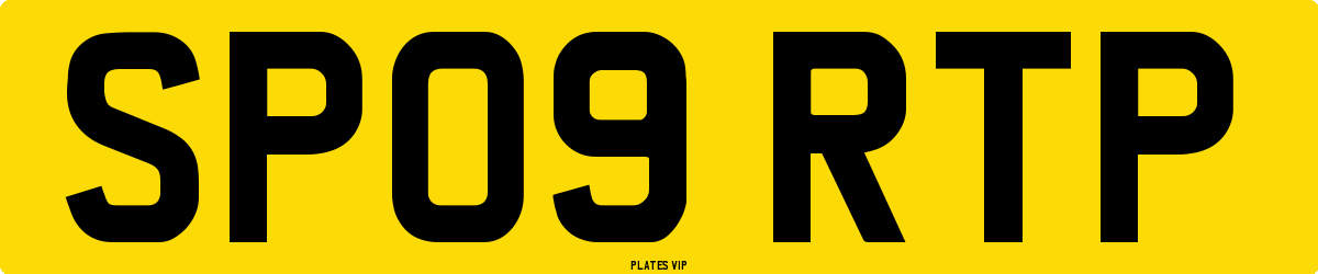 SP09 RTP Number Plate