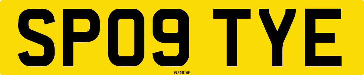 SP09 TYE Number Plate