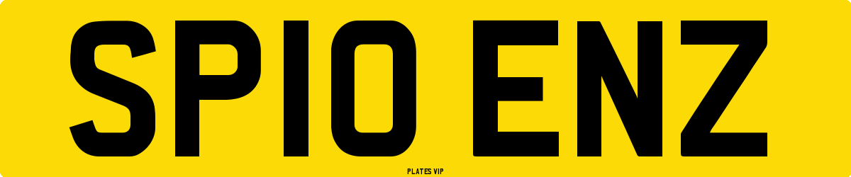 SP10 ENZ Number Plate