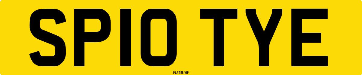 SP10 TYE Number Plate