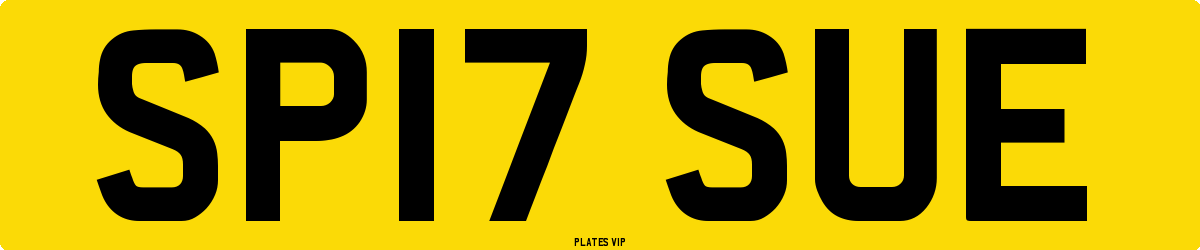 SP17 SUE Number Plate
