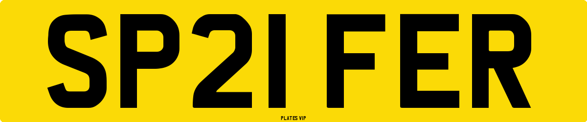 SP21 FER Number Plate