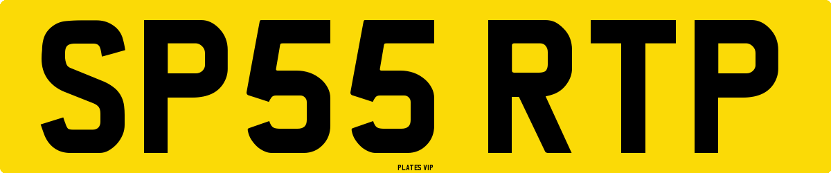 SP55 RTP Number Plate
