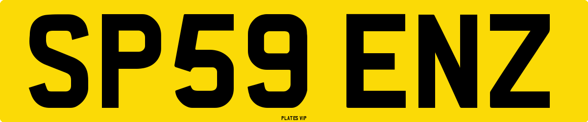 SP59 ENZ Number Plate